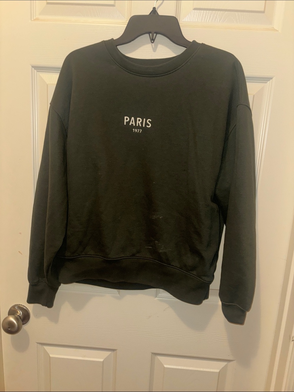 American Eagle Outfitters Black 'Paris 1977' Crewneck Sweatshirt